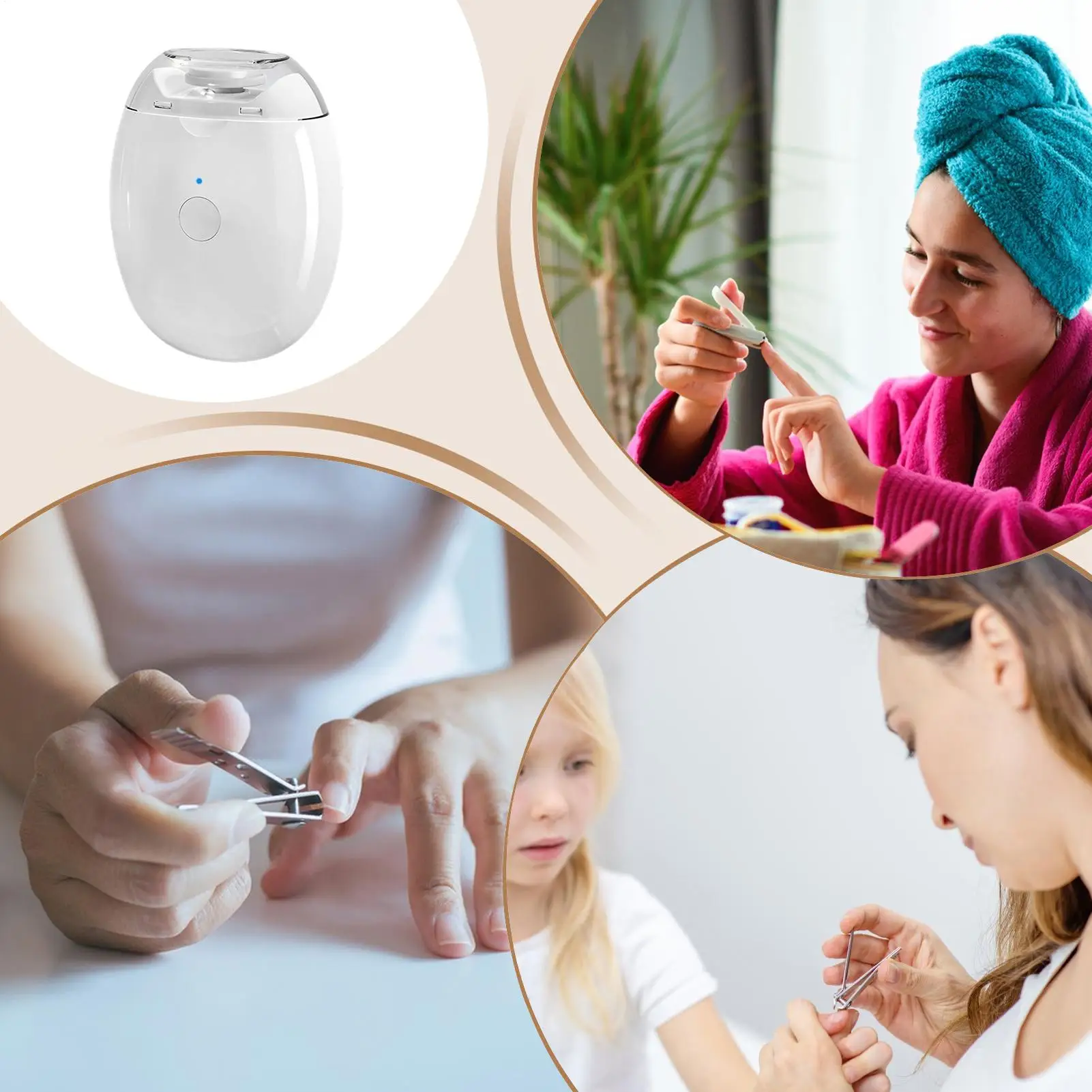 

Электрическая машинка для стрижки ногтей со светодиодной подсветкой, автоматическая шлифовальная машинка для ногтей, триммер для детей и взрослых, мини-инструменты для маникюра, уход за ногтями