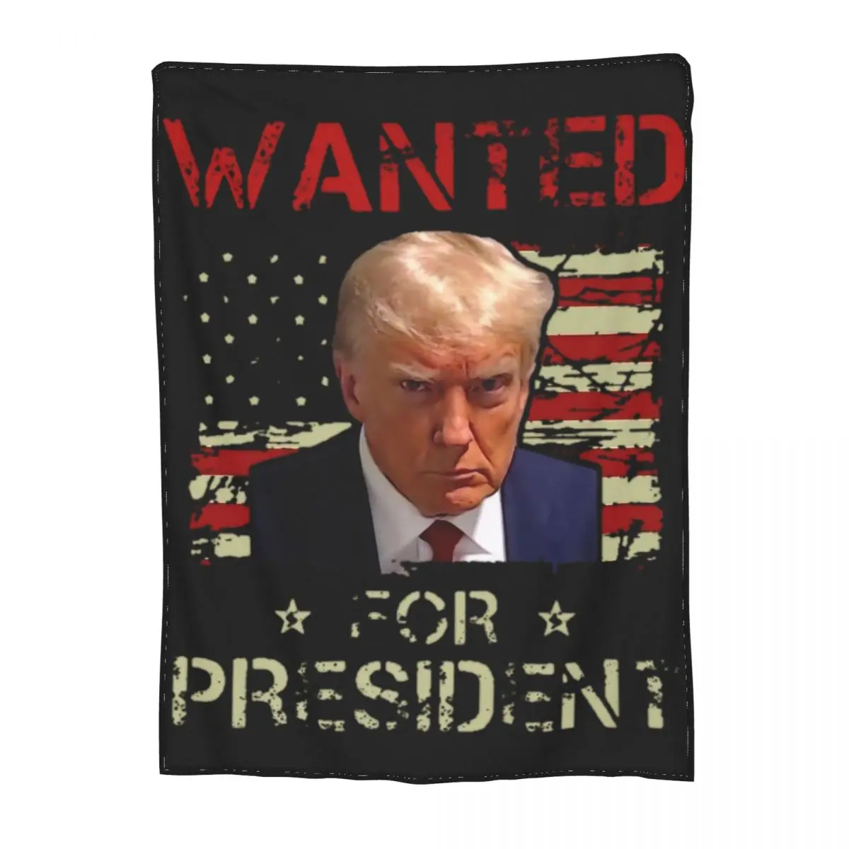 Cozy Trump Never Surrender Blanket Sofa Decorative Mug Shot Free Trump Throw Blankets Lightweight Thin Flannel for Travel