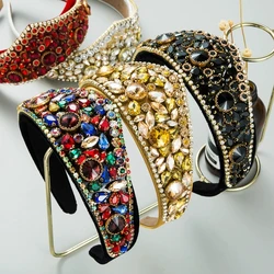 Luxury Champagne Crystal Headbands Shiny Korean Hair Bands for Women And Girls Elegant Hair Accessories Wholesale Wedding Gifts