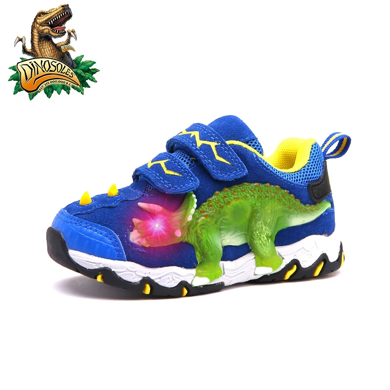 Dinosaur Children\'s shoes, boys sports shoes spring and autumn lighting children leather casual shoes