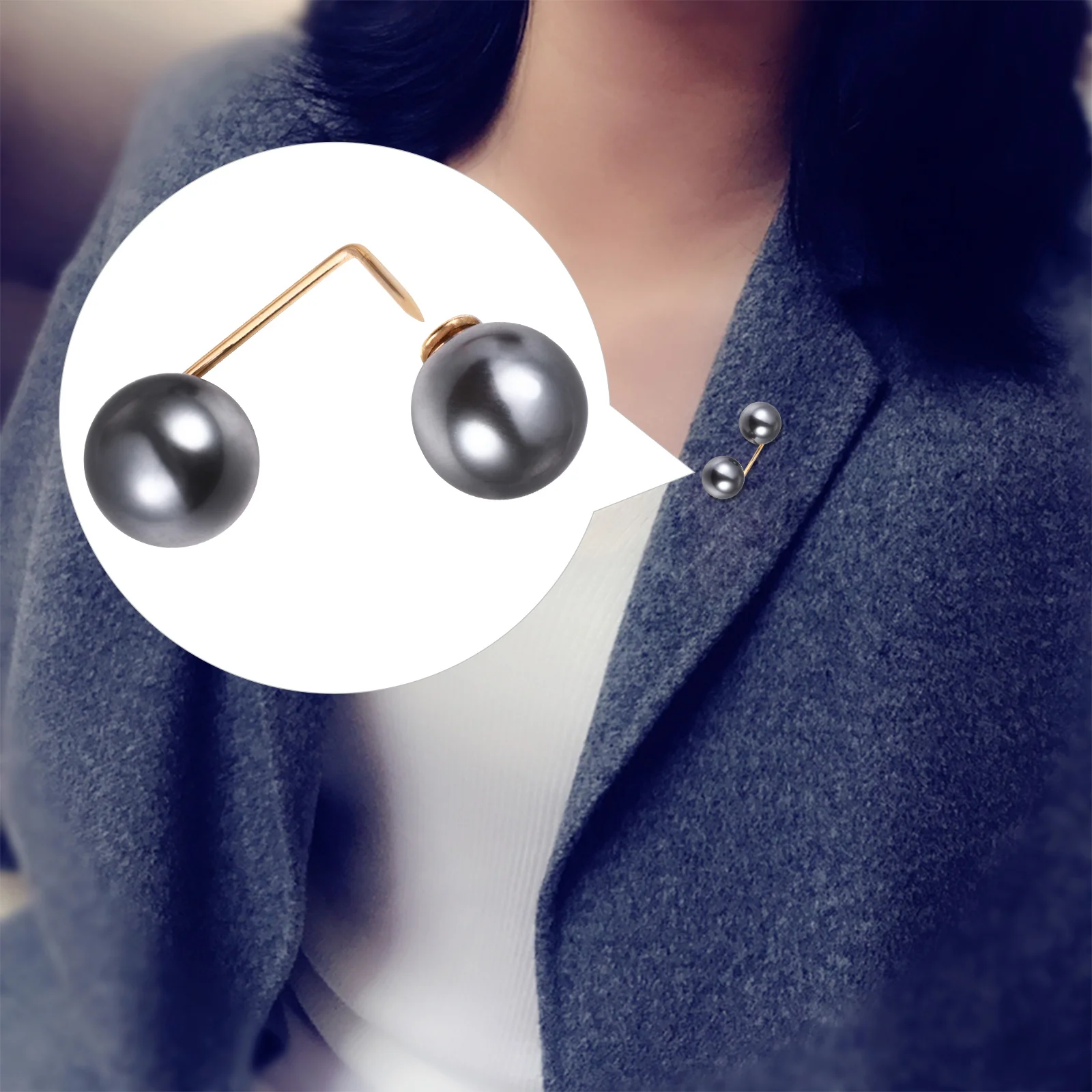 6 Pcs Button Nails Baby Bonnet Faux Pearl Brooch Pins Collar Safety Buckles Imitation Pearls Shawl Fashion Lady Lapel