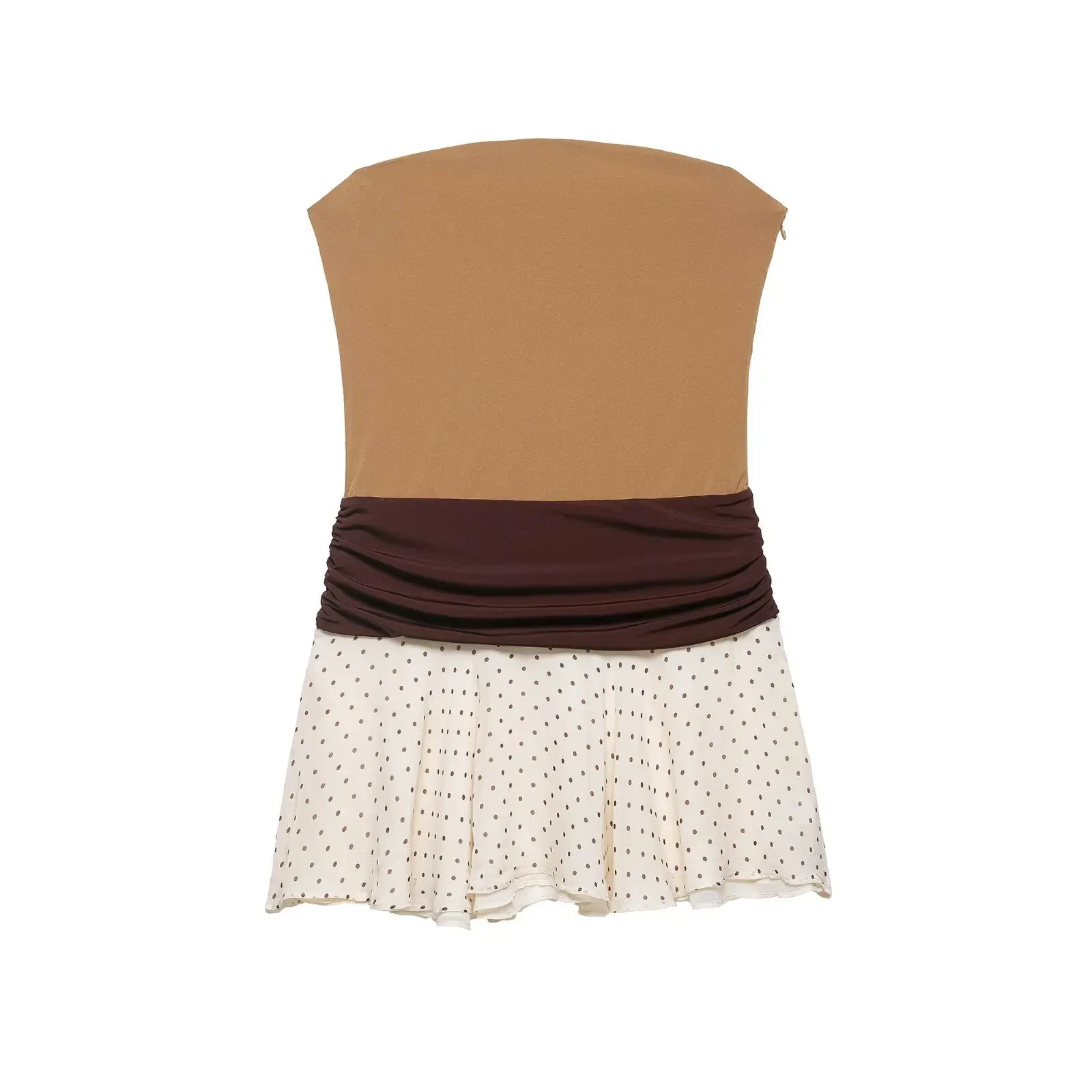 

Женское модное платье в стиле пэчворк в горошек, мини-платье без рукавов с цветными блоками и горошком, расклешенная юбка на талии для женщин, летняя коллекция VHUT