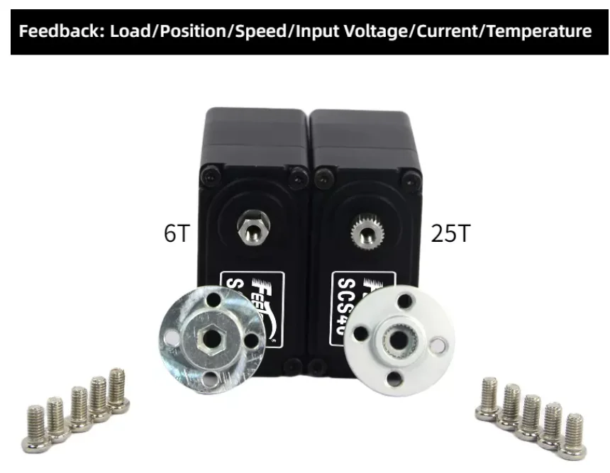 Servo de ônibus serial 40kg, engrenagem robótica, alto torque, posição de feedback em tempo real, tensão, temperatura, bola dupla, braço robô rc
