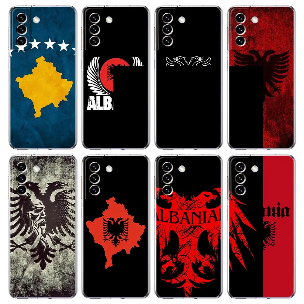 Albania Albanians Flag Clear Silicone Phone Case For Samsung Galaxy S23 S22 5G S20 Ultra S21 FE 5G S10E S9 S8 S10 Plus Cover