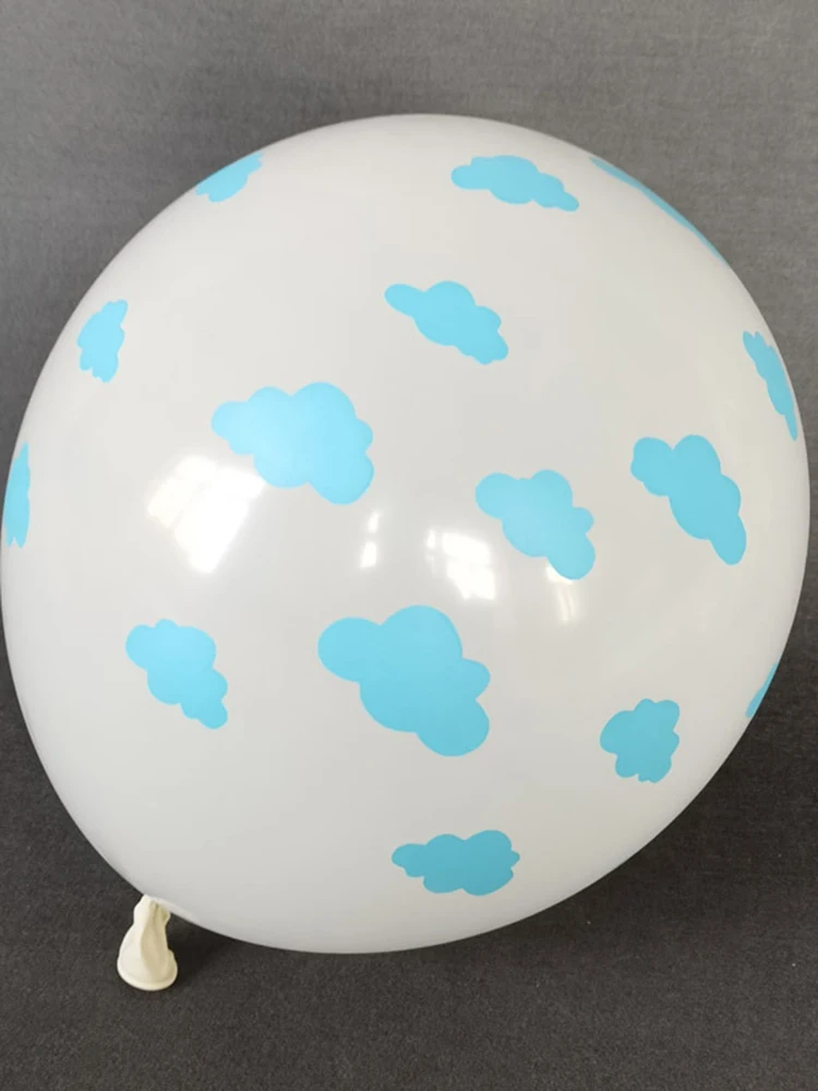 Ballon nuage Transparent 12 pouces 2.8g, ballon nuage bleu blanc, décoration de fête, ballons imprimés en Latex