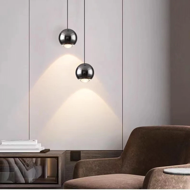 Moderne minimaliste sphère tactile interrupteur pendentif lumières chambre chevet levage réglable petite suspension luminaires
