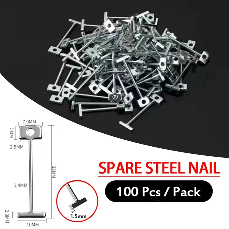 WORTHOWN-400Pcs 1.5Mm 바닥 벽 타일 레벨링 시스템 레벨러 건설 도구 용 강철 바늘 못 교체