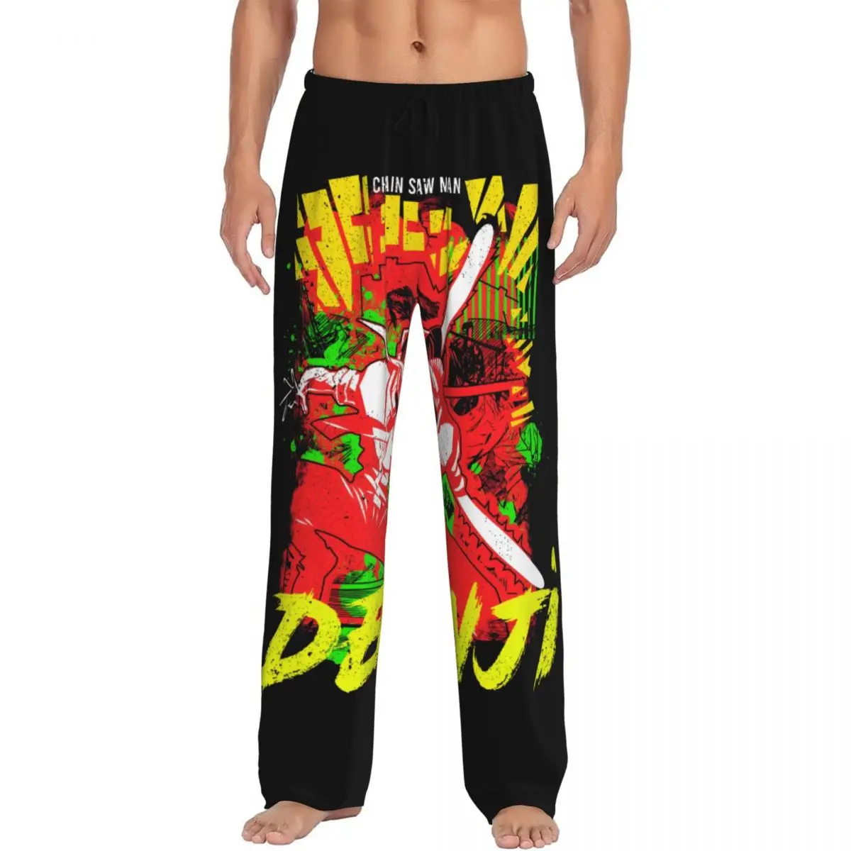 

Custom Print Men Chainsaw Man Anime Pajama Pants Cartoon Sleepwear Sleep Lounge Bottoms with Pockets