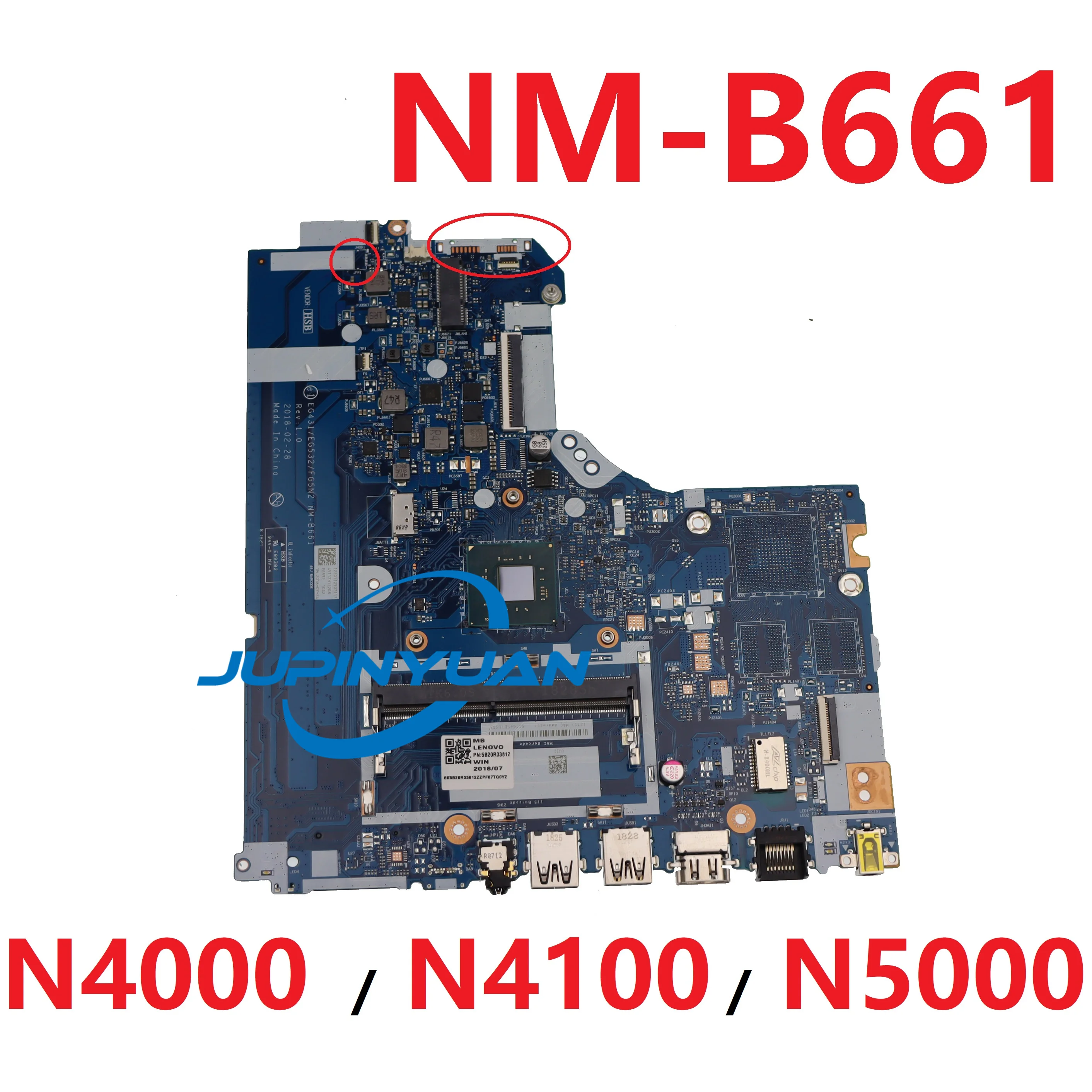 

For Lenovo Ideapad 330 330-15 330-15IGM Laptop Motherboard NM-B661 Mainboard 5B20R33801 5B20R33812 5B20R33808 With N4000 N5000