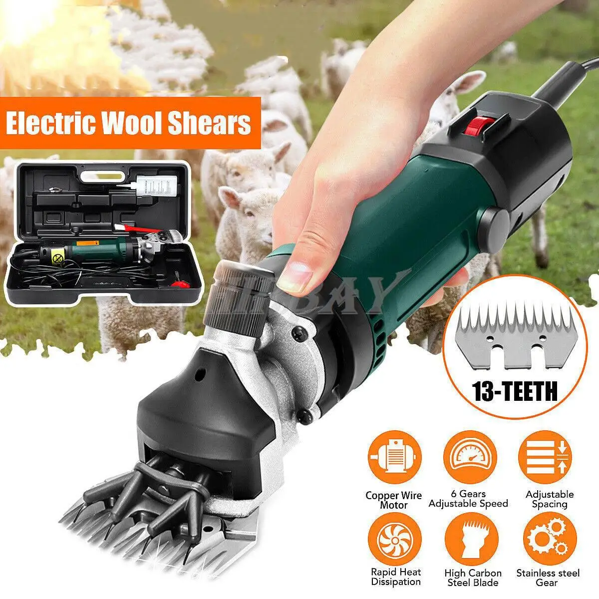 

690W 6 Speed 13 Teeth Electric Sheep Pet Hair Clipper Shearing Kit Shear Wool Cut Goat Pet Animal Shearing Supplies Farm Cut