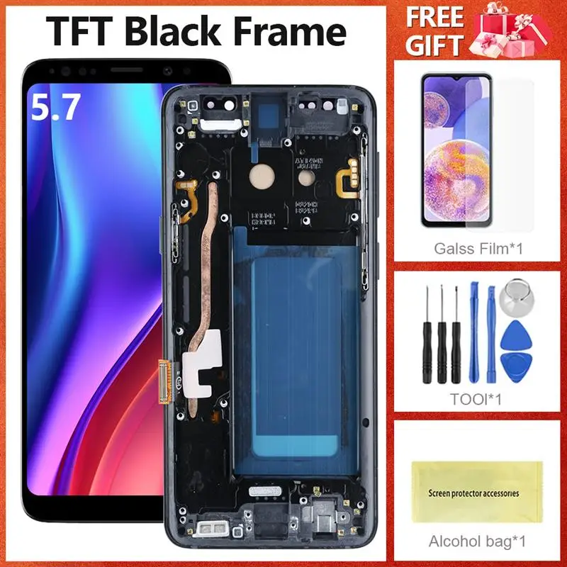 New! 100% Tested Display For Samsung Galaxy S9 LCD With Digitizer Touch Screen Assembly SM-G960FD S9 G960 LCD with Frame