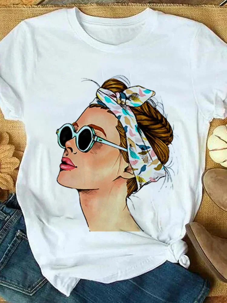 Women's Yellow Short Sleeve T-Shirt Lady Casual Tops Harajuku Streetwear Summer Print Drop Ship