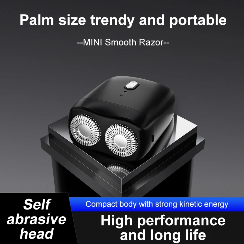 TX14 เครื่องโกนหนวดผู้ชายแบบชาร์จไฟได้ล้างทําความสะอาดได้ Double-HEAD MINI Magnetic Electric Double-HEAD มีดโกนแบบพกพา