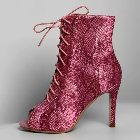 New Women's Spring Autumn Boots Stilettos Women Latin Dance High Heels Boots Fish Mouth Thin Heel Ladies Ballroom Shoes