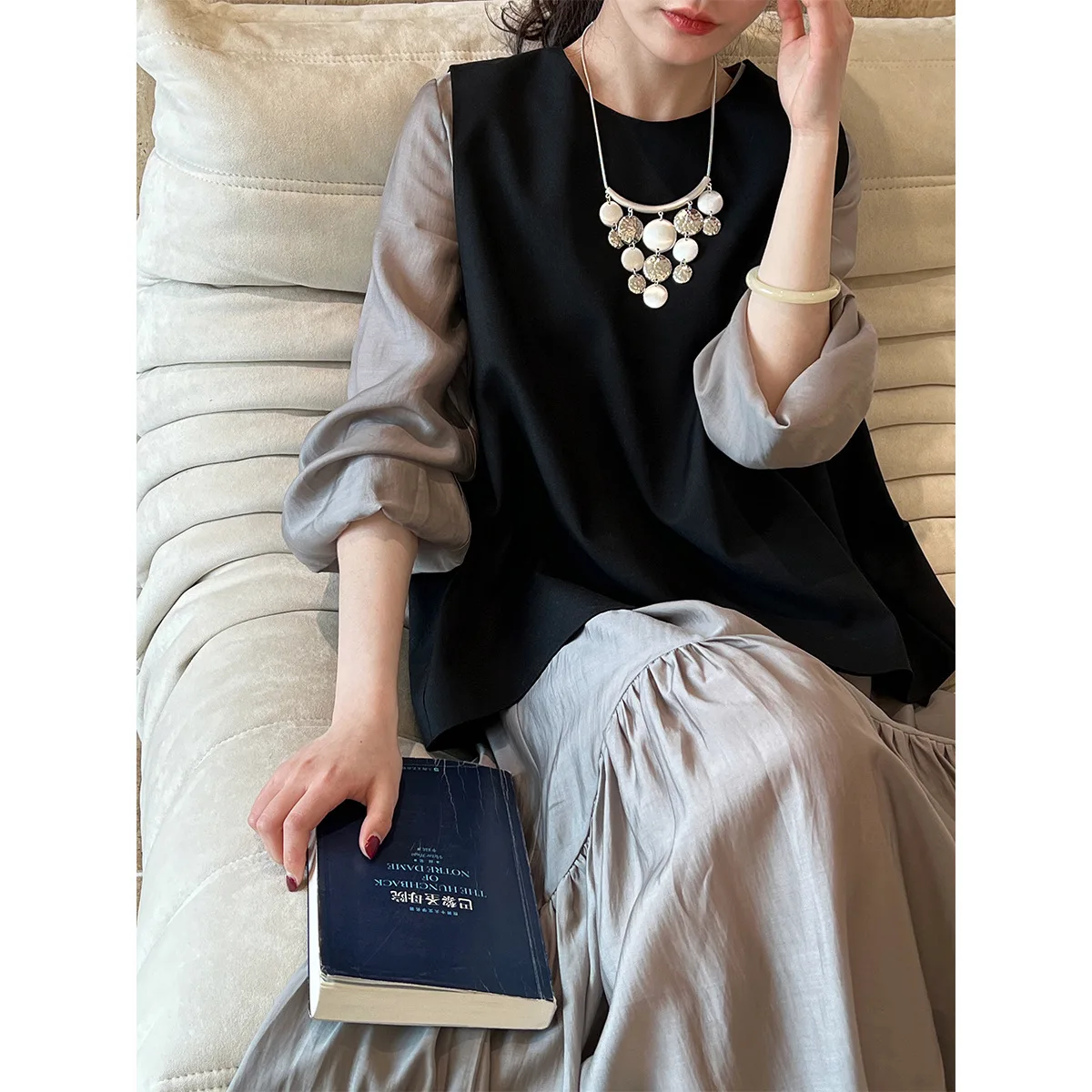 UMI MAO-Robe Longue en Queue de Poisson pour Femme, Design Français, Élégante, Nouvelle Collection Printemps, Y2K