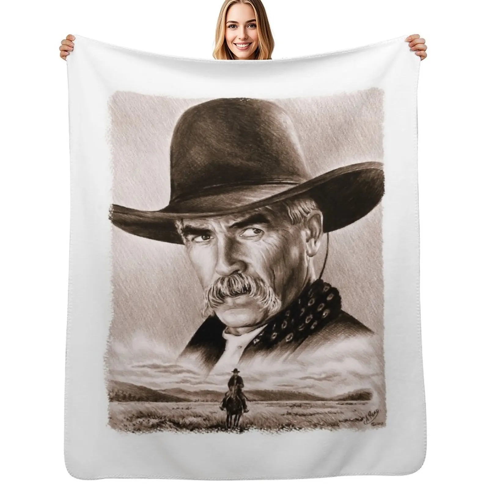 

Sam Elliot Actor Received Many National Awards Golden Globe Academy The Lone Rider Sepia Gift For Throw Blanket