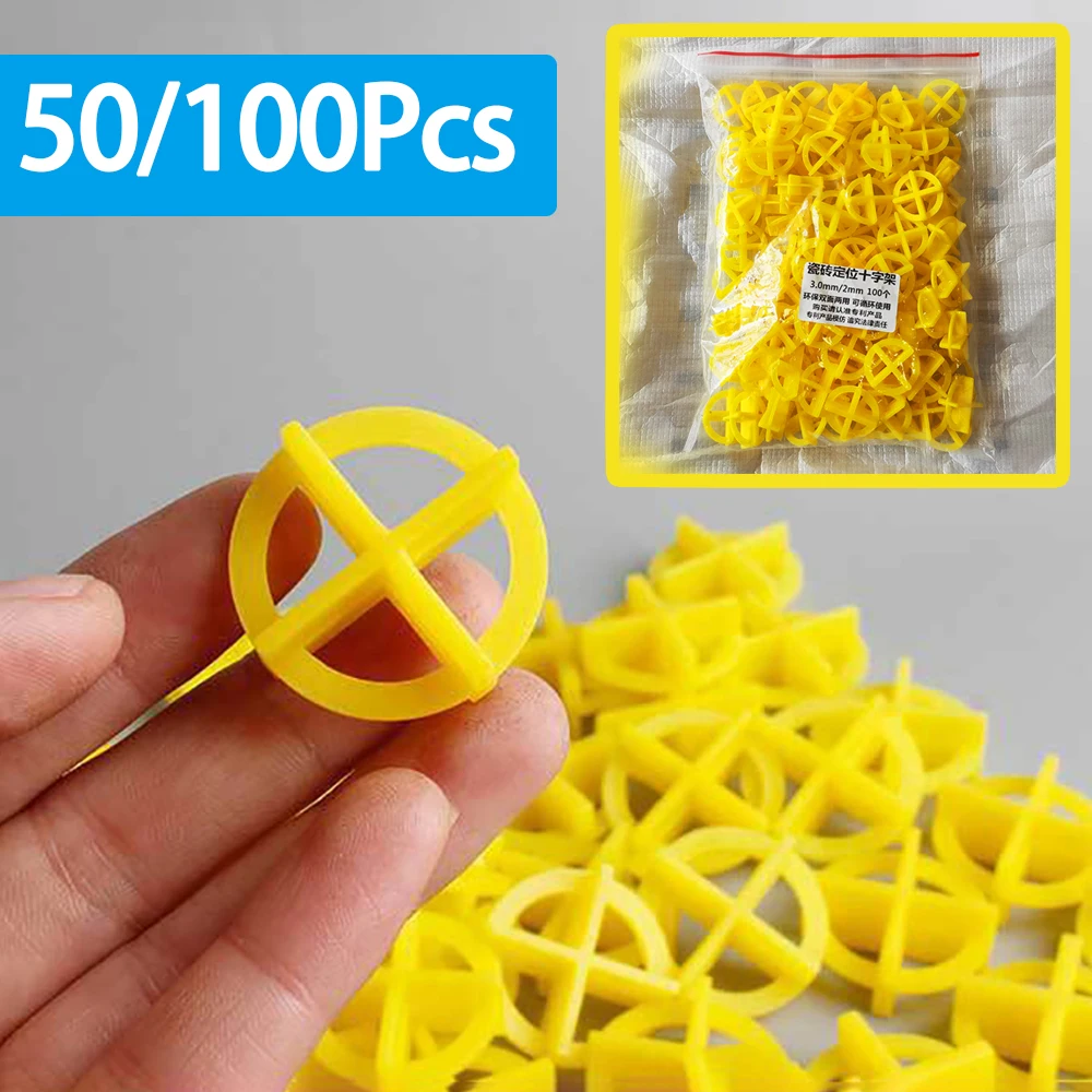 50/100Pcs Ceramic Tile Leveling System Spacers Clips Wedge for Tiling Fixing Floor Wall Gap Leveling System Construction Tools
