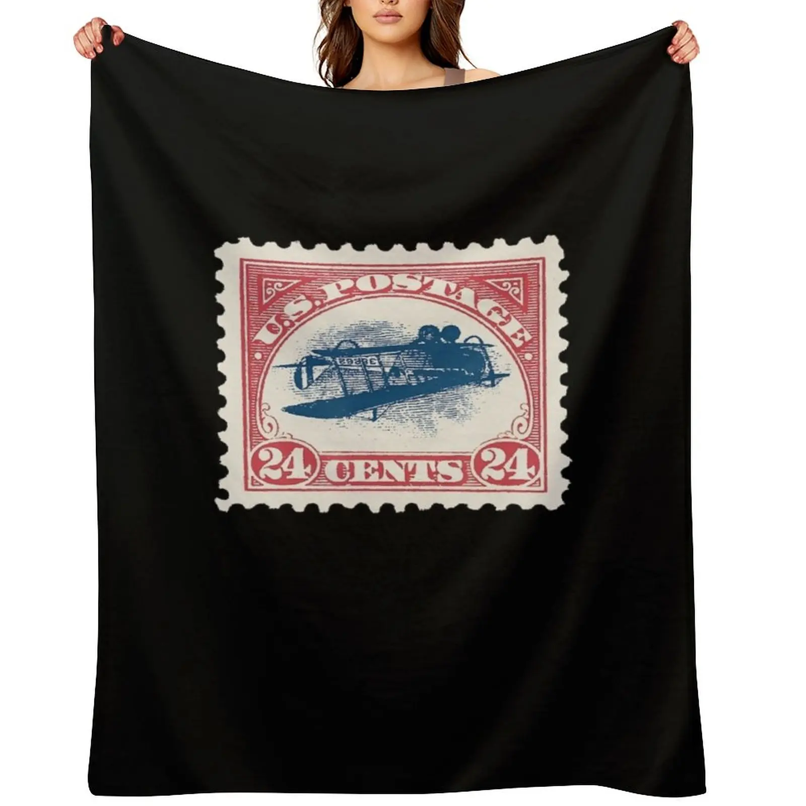 

Inverted Jenny Stamps 24 Cent Rare 1918 US Postage Stamp Throw Blanket Soft funny gift Custom Kid'S Blankets