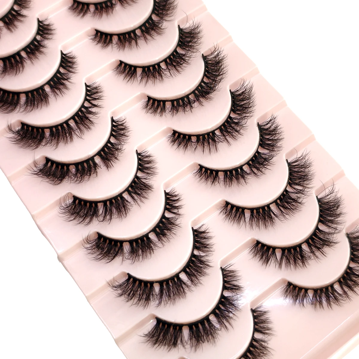 NEU 10 Paar Katzenaugen-Wimpern, flauschige künstliche Nerzwimpern, 8D-Wimpernpackung, dramatische lange, dicke Volumenwimpern, falsche Wimpern – Detail 2