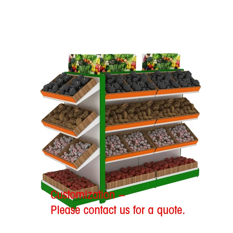 custom.Double-side  Grocery Fruit Vegetable Storage Display Shelf