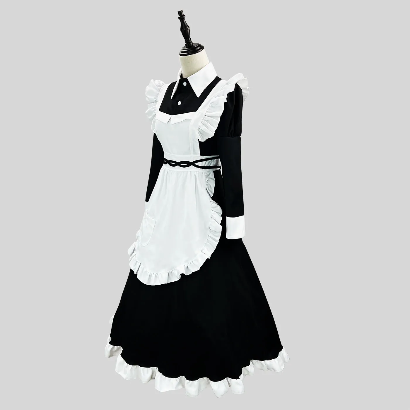 S-5xl Anime schwarz Langarm langes Kleid Lolita Maid Cosplay Kostüm Mädchen Dienst mädchen Kleid Trend Mädchen Dienst mädchen Party Kostüme