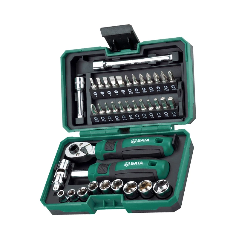 SATA 05498 38 Piece Ratchet Wrench And Screwdriver Comprehensive Set High Hardnes Swear Resistant  Durable