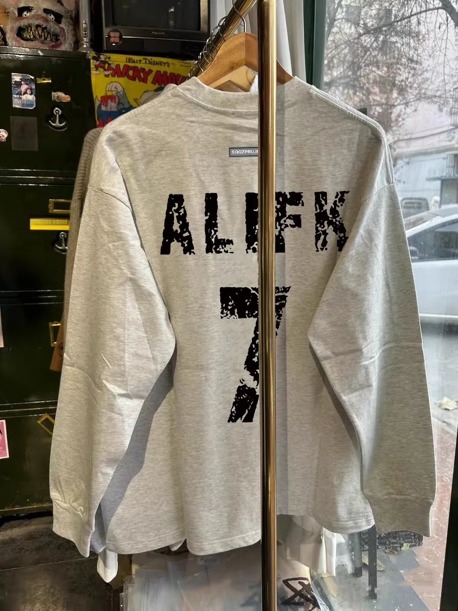 

Модная хлопковая футболка оверсайз в американском стиле, универсальная, осенняя, молодежная, повседневная, с круглым вырезом