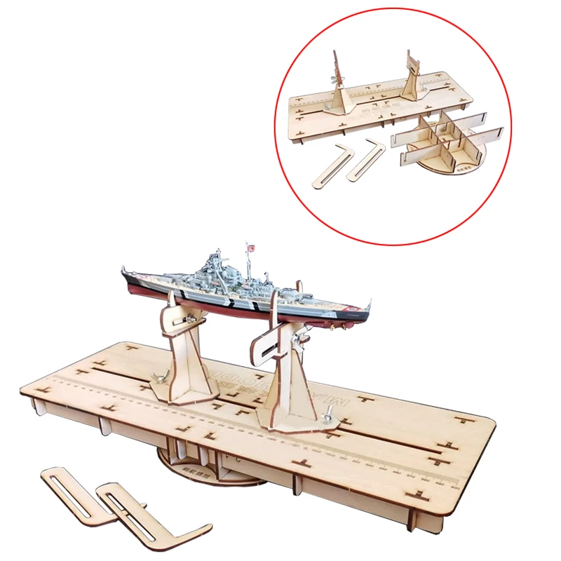 1Set Ship Model Making Auxiliary Bracket Construction Support Platform Wooden Assembly Stand for Simulation Warship Sailboat