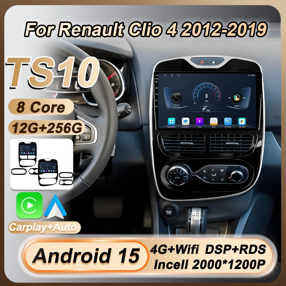 

Беспроводной Carplay Auto Android 15 для Renault Clio 4 2012-2019, автомобильный радиоприемник, мультимедийный плеер, Android, автоэкран, GPS, стерео DSP BT