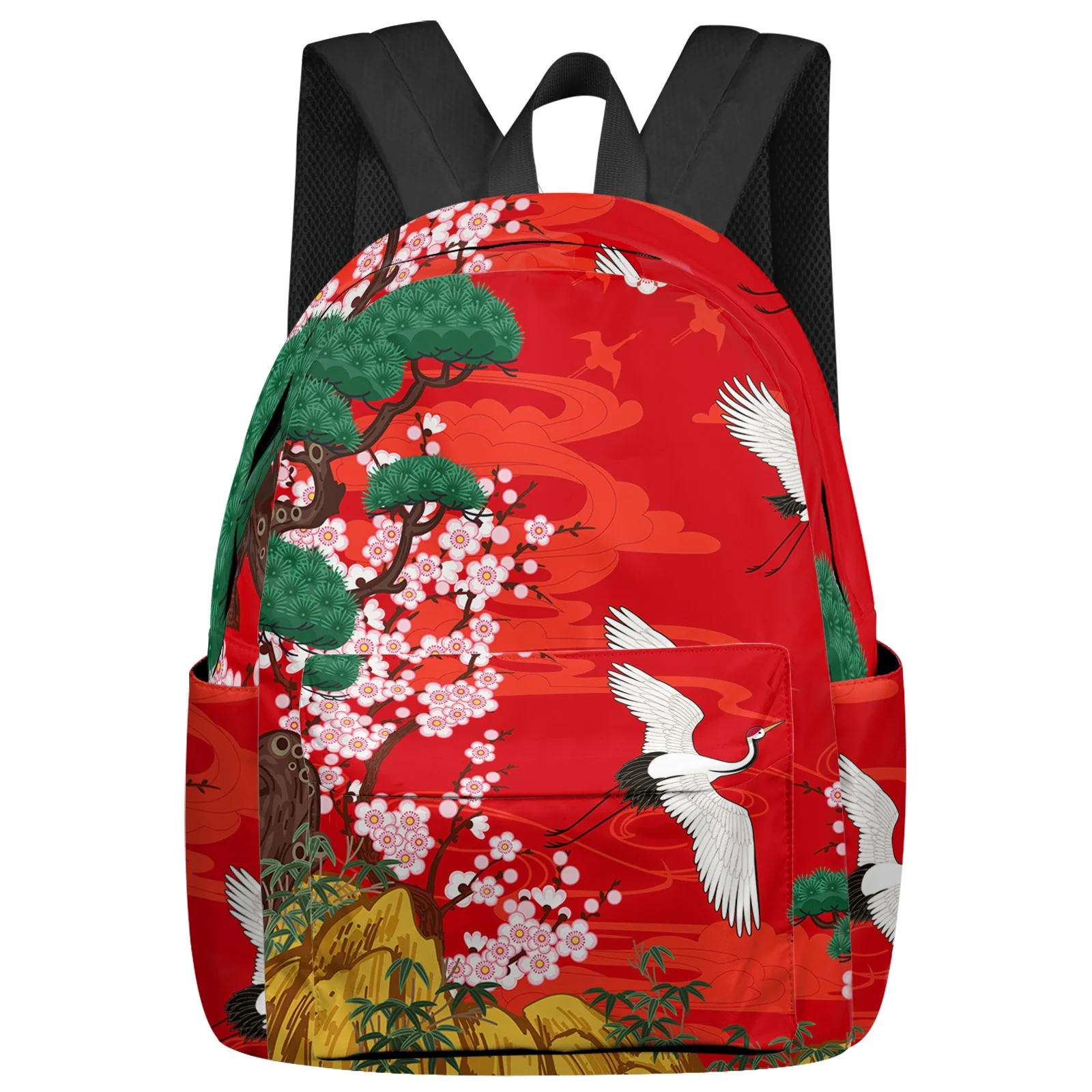 Japanese Style Sakura Red Student School Bags Laptop Custom Backpack For Men Women Female Travel Mochila