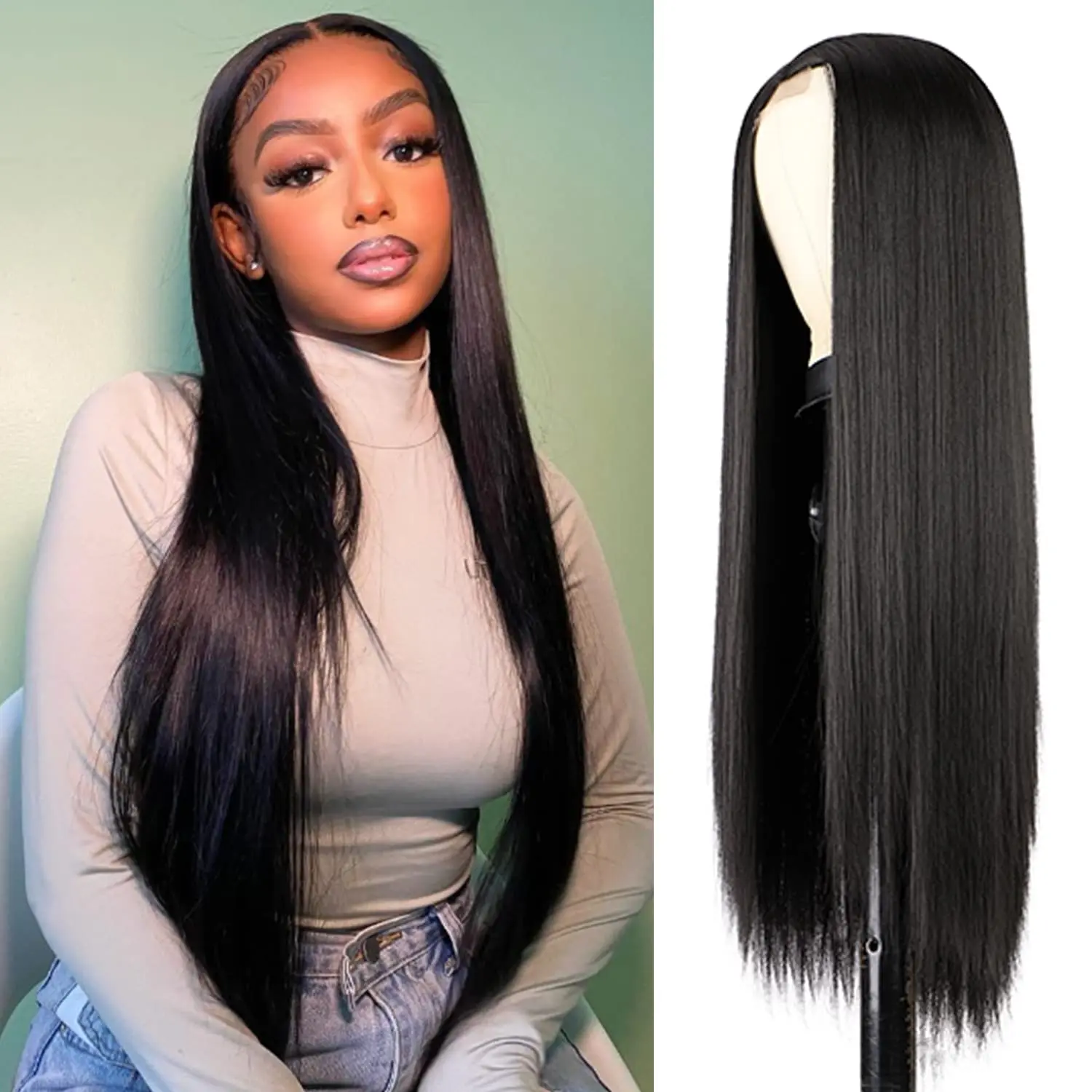 

Straight Lace Front Wigs Human Hair 250% Density 13x4 HD Lace Front Wigs for Women 42 inch Pre Plucked with Baby Hair
