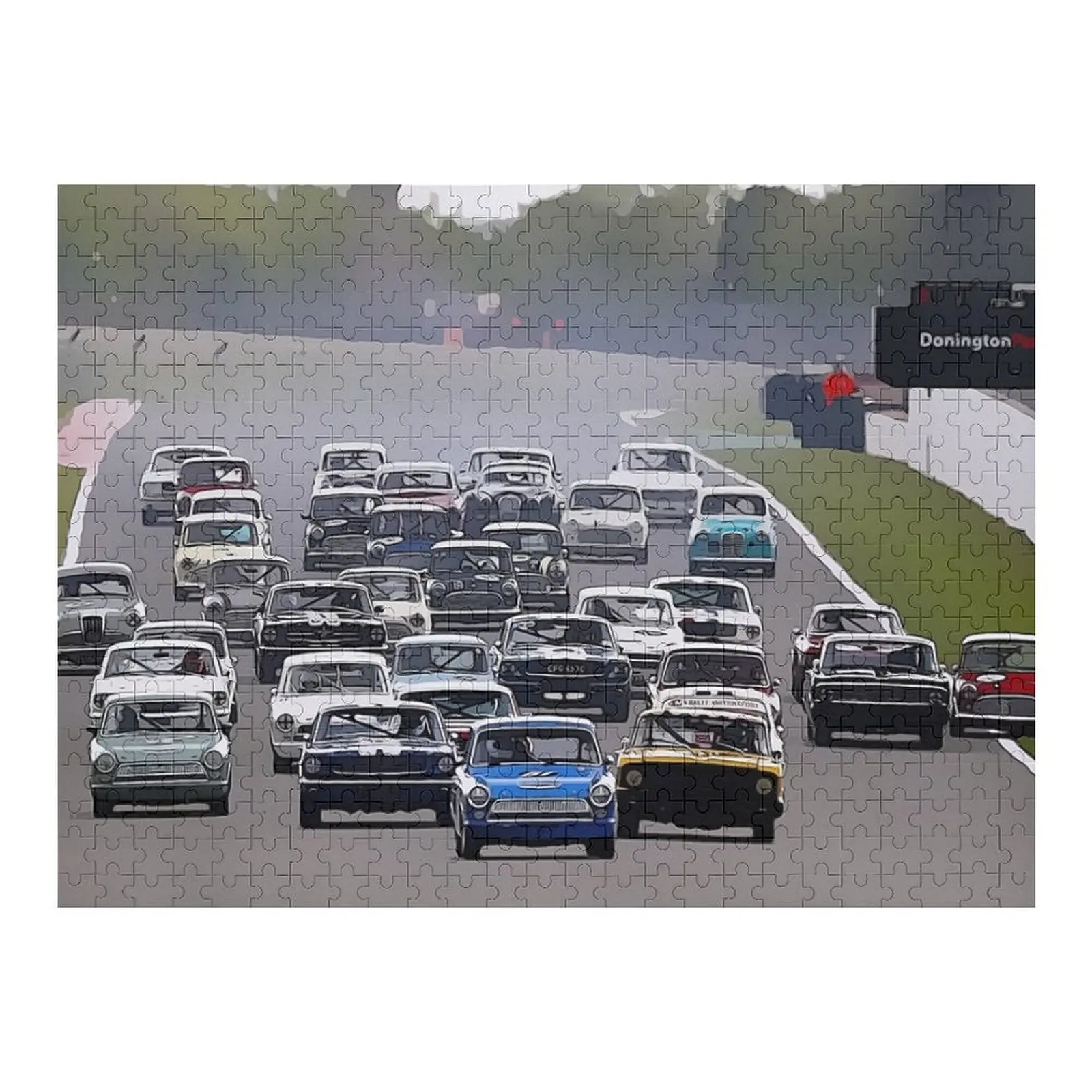 

Vintage Car Race Start Goodwood Art Print Jigsaw Puzzle Wooden Decor Paintings Name Wooden Toy Children Custom Child Puzzle
