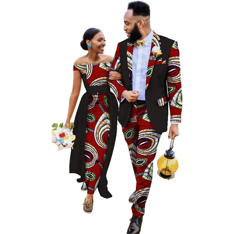 

New Designer Dashiki African Lovers Suit Party Clothing Husband and Wife Suit African Clothes for Couple for Party Vestidos