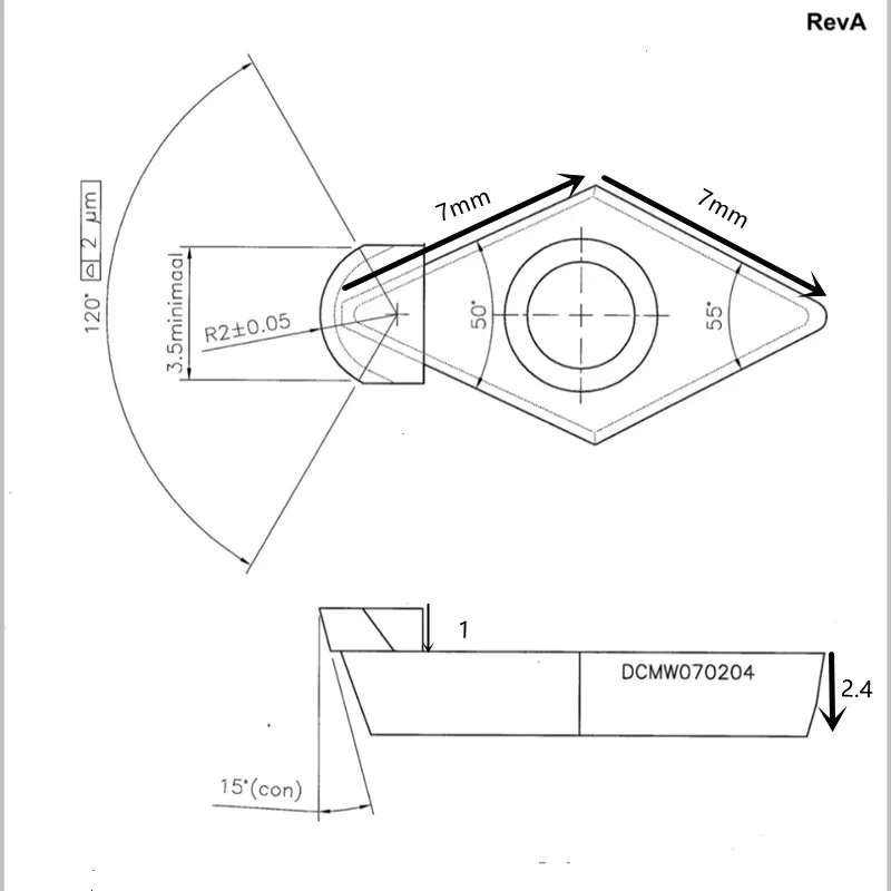 MCD Diamond DCMW070204 Insert Single Crystal Turning Tool High Hardness Diamond Cutter for Copper Aluminum to Achieve Mirror Ef