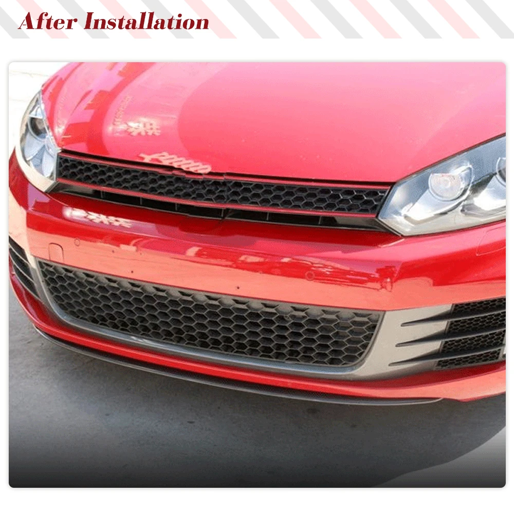 Carbon Fiber / FRP Black Car Front Bumper Lip Spoiler Splitters Aprons For Volkswagen VW Golf 6 MK6 GTI 2010 2011 2012 2013