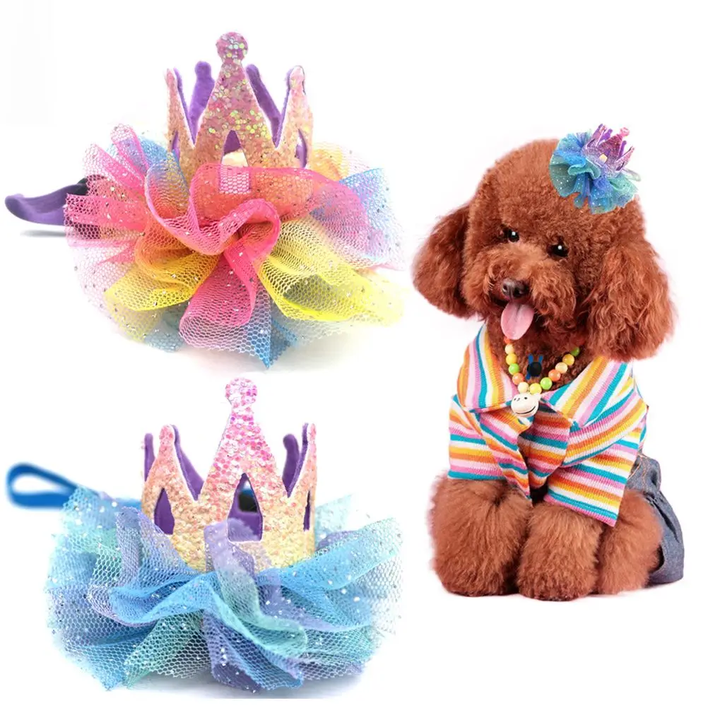 

Pet Crown Hat Dog Birthday Cosplay Headwear for Dogs Cats Party Has Universal Hats