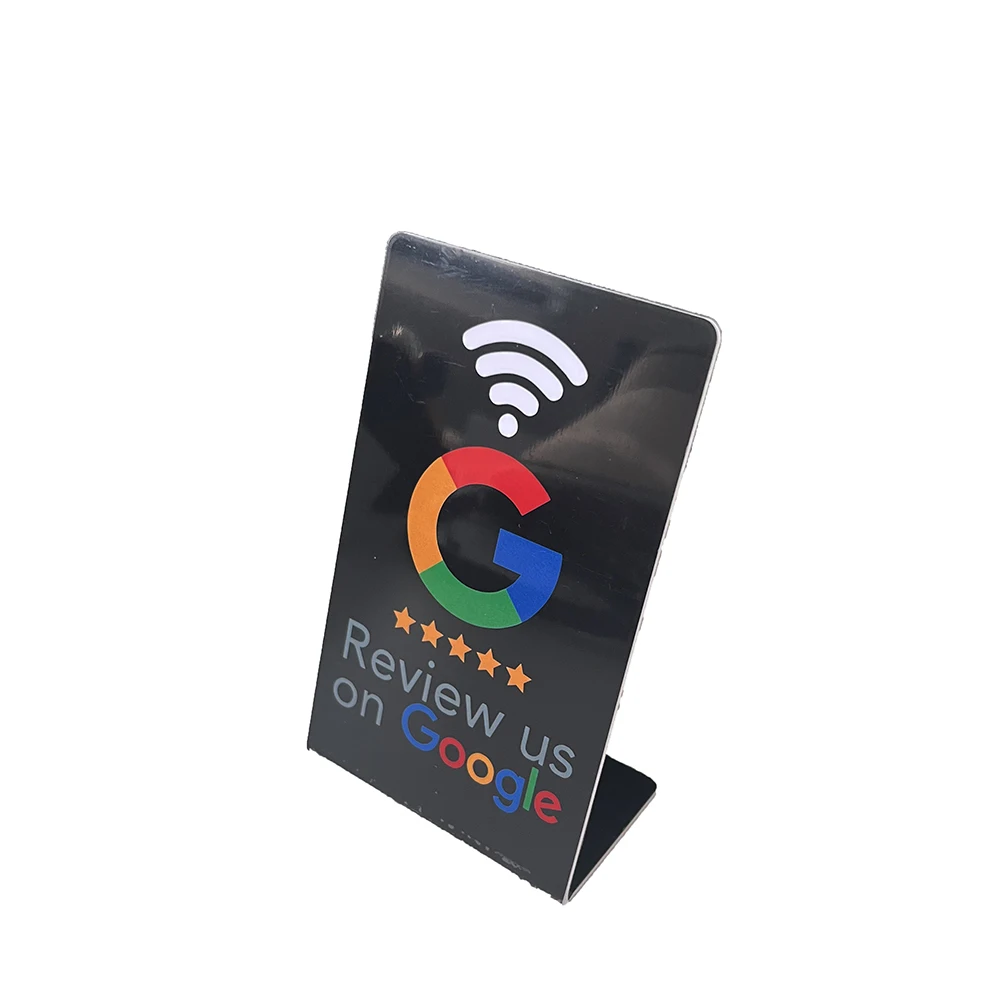 NFC 215 Programmable for Google Review Acrylic Stickers Card NFC Station Table 13.56Mhz Waterproof NFC Review Card