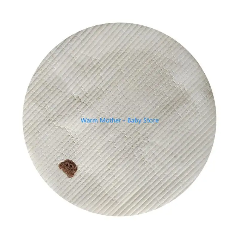 سجادة لعب دائرية للطفل، سجادة حضانة مريحة قابلة للإزالة والغسل، سجادة مستديرة لزحف الأطفال مع تطريز 57QE