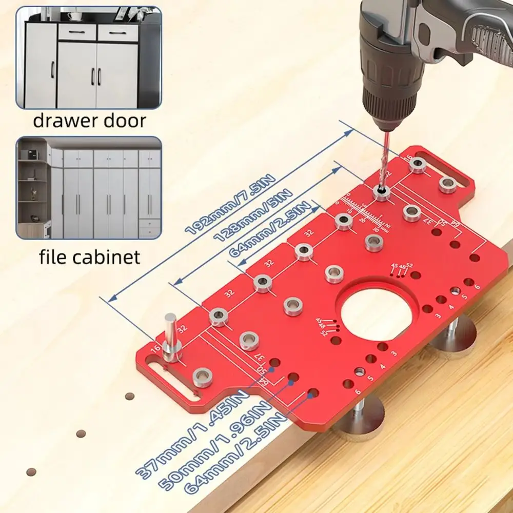 Adjustable Drilling Depth Drilling Guide Template Alignment Angles Accurate Positioning 2-in-1 Door Handle Drilling Guide