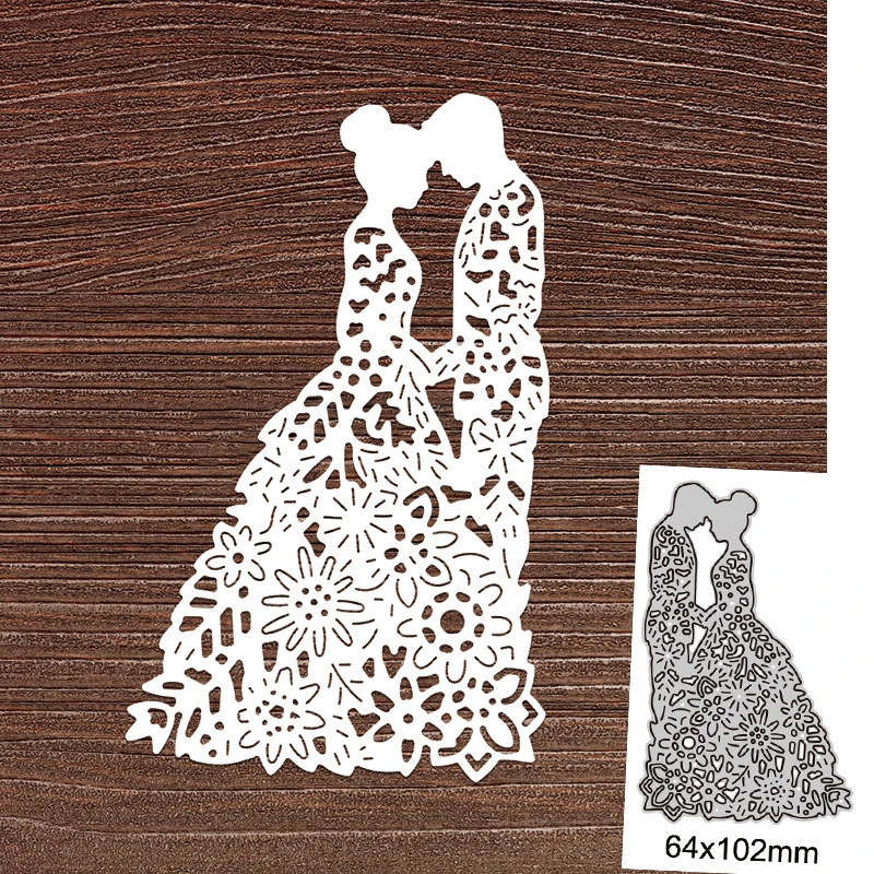 

Bride and Groom Wedding Metal Cutting Dies For DIY Scrapbook Cutting Die Paper Cards Embossed Decorative Craft Die Cut New