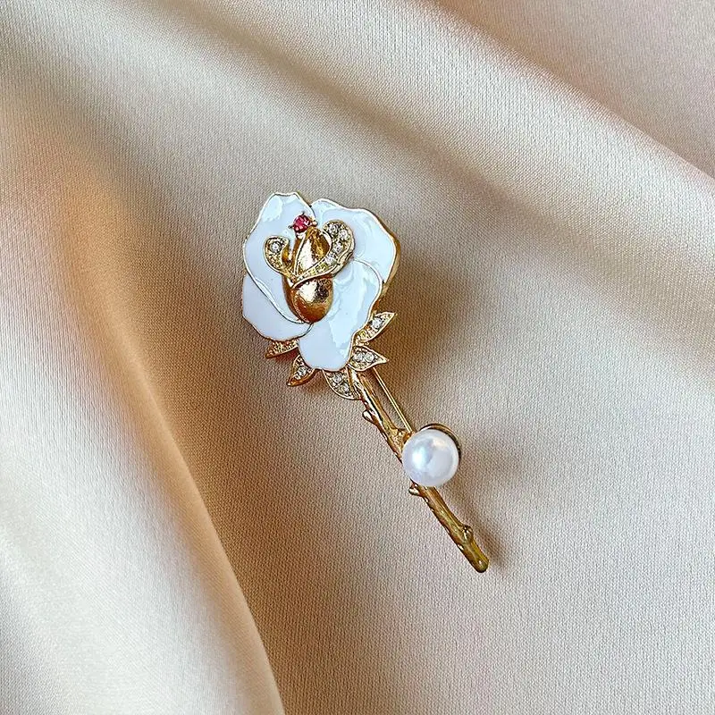 Enamel Rose Flower Office Causal Brooch Pin For Women Girls Accessories New Gifts Friends Decoration