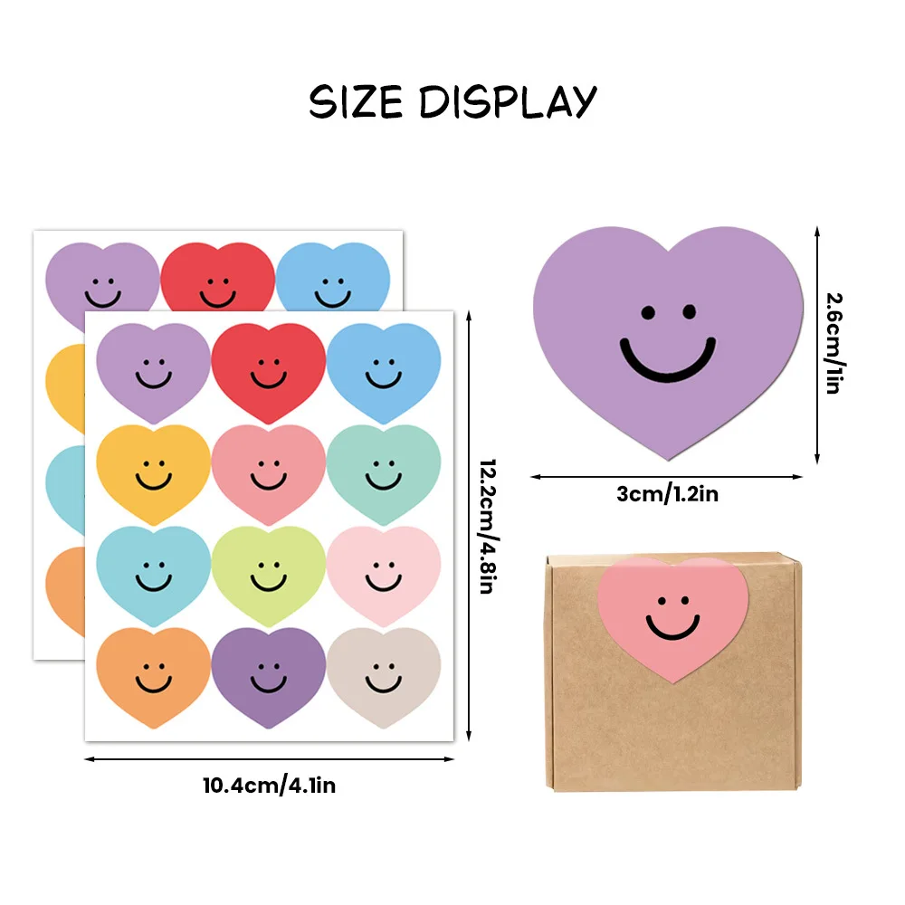 120pcs/pack Cute Stickers heart-shaped Art Decorative Adhesive Stickers DIY Baking Scrapbooking Kawaii Sticker Labels Stationery