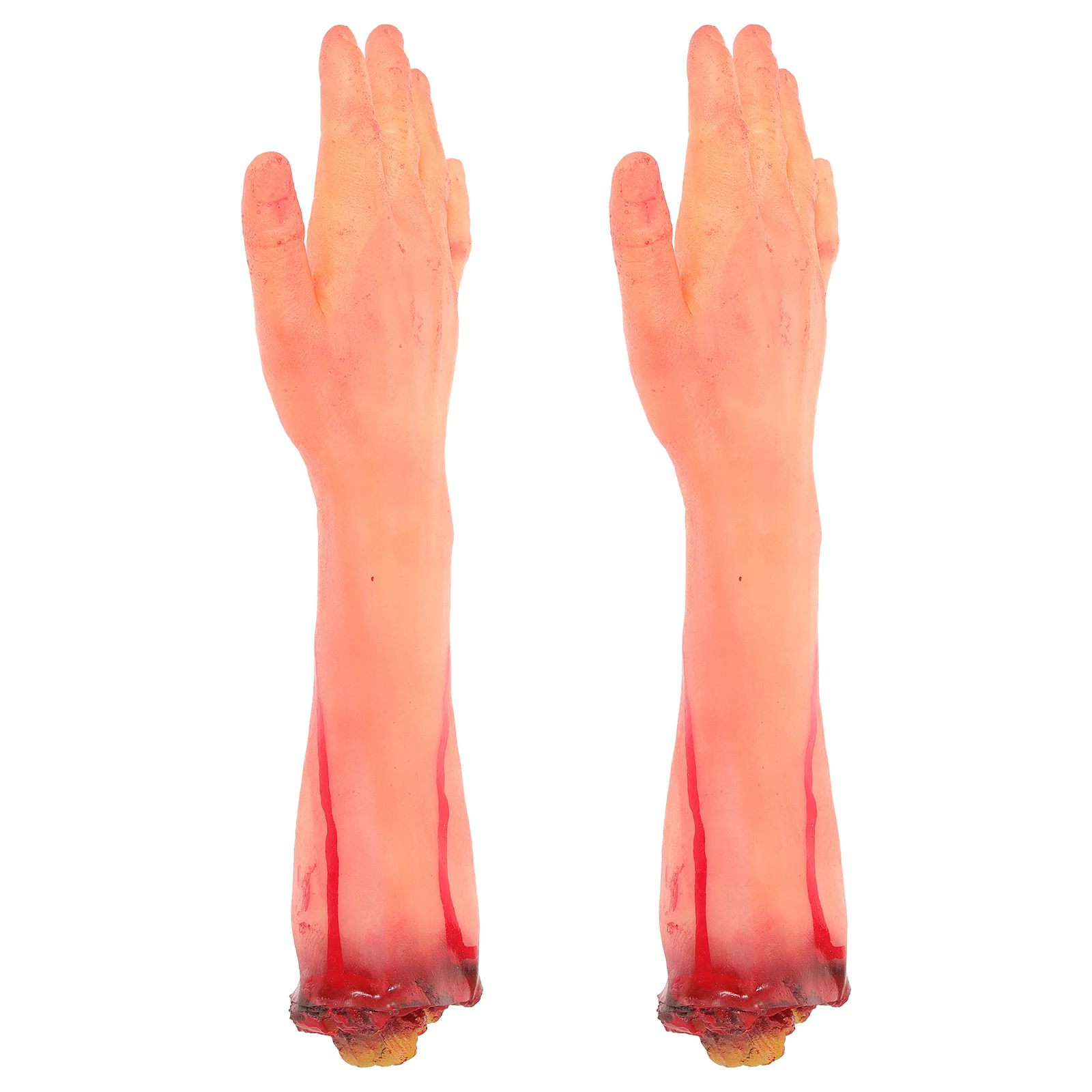 2 szt. Sztuczne złamane dłonie, imitacja odciętych dłoni, rekwizyt na Halloween, horror, dekoracja na imprezę, straszny żart, dekoracja nowatorska