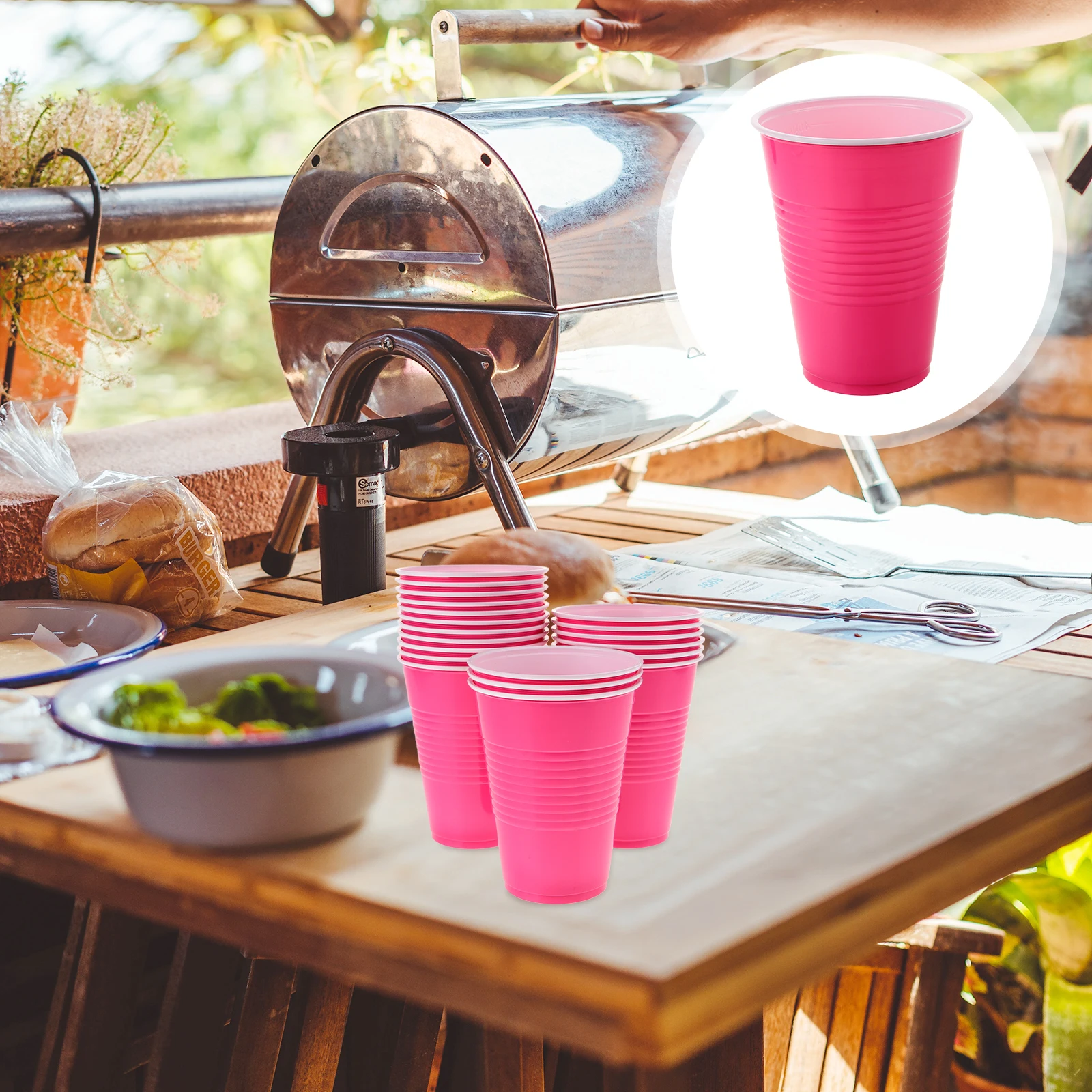 

20 Pcs Plastic 16OZ Rosy Disposable Party Cups Drink Cups for Wedding Bridal Shower Kids Camping Multipurpose Safe Material