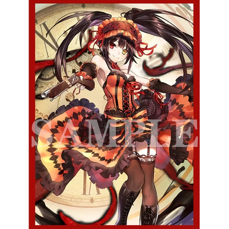 60Pcs/Set Anime Cards Sleeves PTCG DATE A LIVE Tokisaki Kurumi Kotori Itsuka Self Made Anime Game Collection Protector Toy Gift