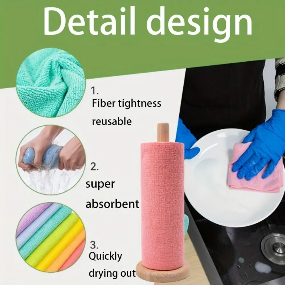

30 шт./рулон, водопоглощающая масляная салфетка из микрофибры, быстросохнущая двухсторонняя кухонная ткань, прочное полотенце для посуды
