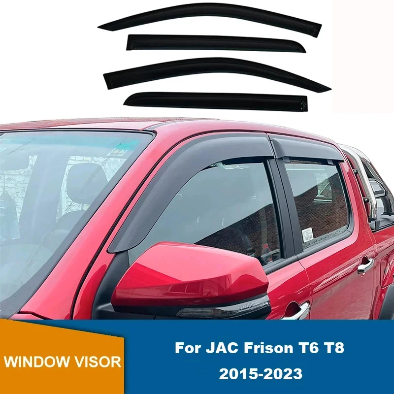 

Side Window Deflector Weather Shield Visor Sun Rain Guard For JAC Frison T6 T8 2015 2016 2017 2018 2019 2020 2021 2022 2023