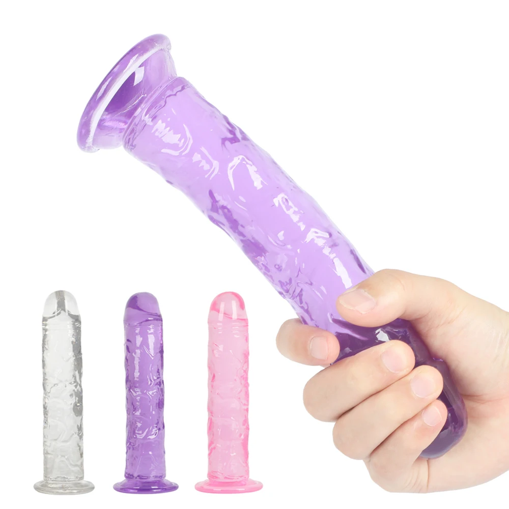 Erotic Soft Jelly Dildo Anal Butt Plug Realistic Penis Strong Suction Cup Dick Toy for Adult G-spot Orgasm Sex Toys for Woman