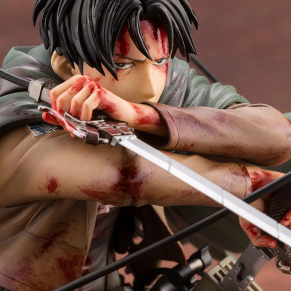 18cm Levi Anime Figure Package Levi PVC Movable Kneeling pose with a knife Action Figure Collection Model Toys Gift