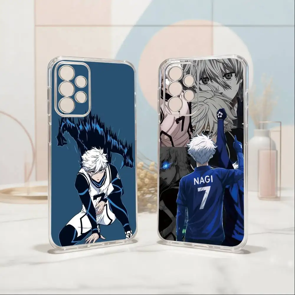 Blue Lock Phone Case For Samsung S25,S24,S21,S22,S23,S30,Ultra,S20,Plus,Fe Transparent Cover